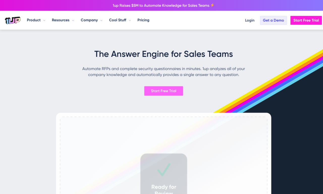 Screenshot of 1up website
