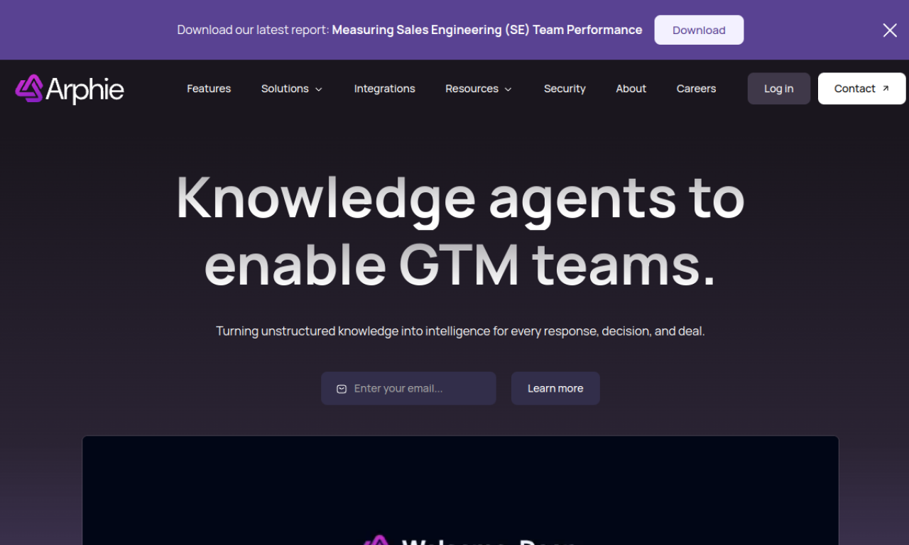 Screenshot of Arphie website