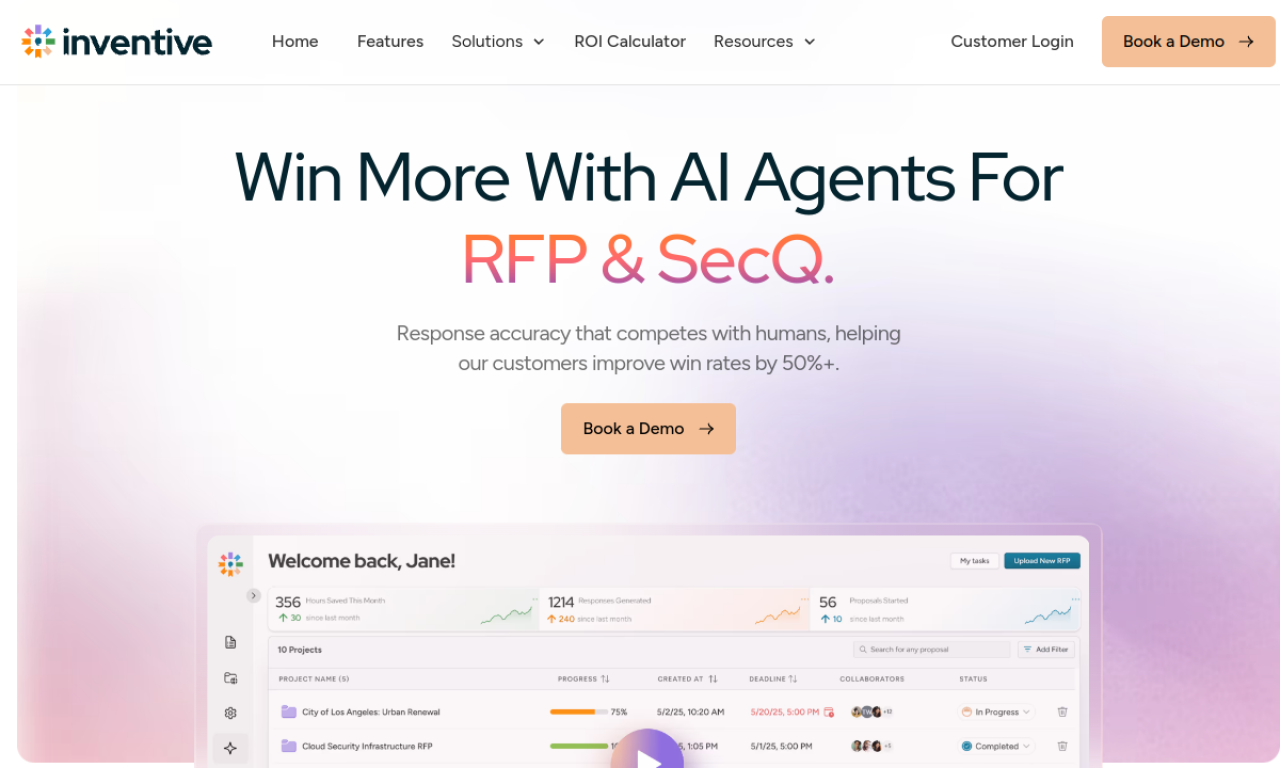 Screenshot of Inventive AI website