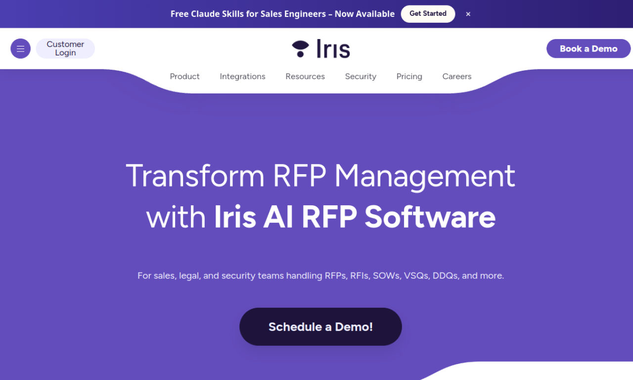 Screenshot of Iris website
