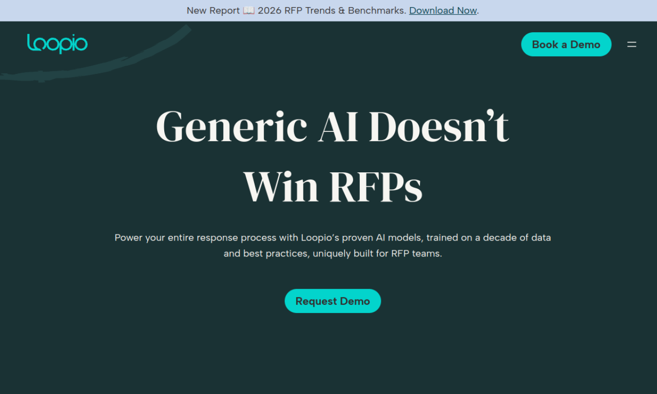 Screenshot of Loopio website