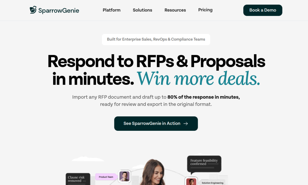 Screenshot of SparrowGenie website
